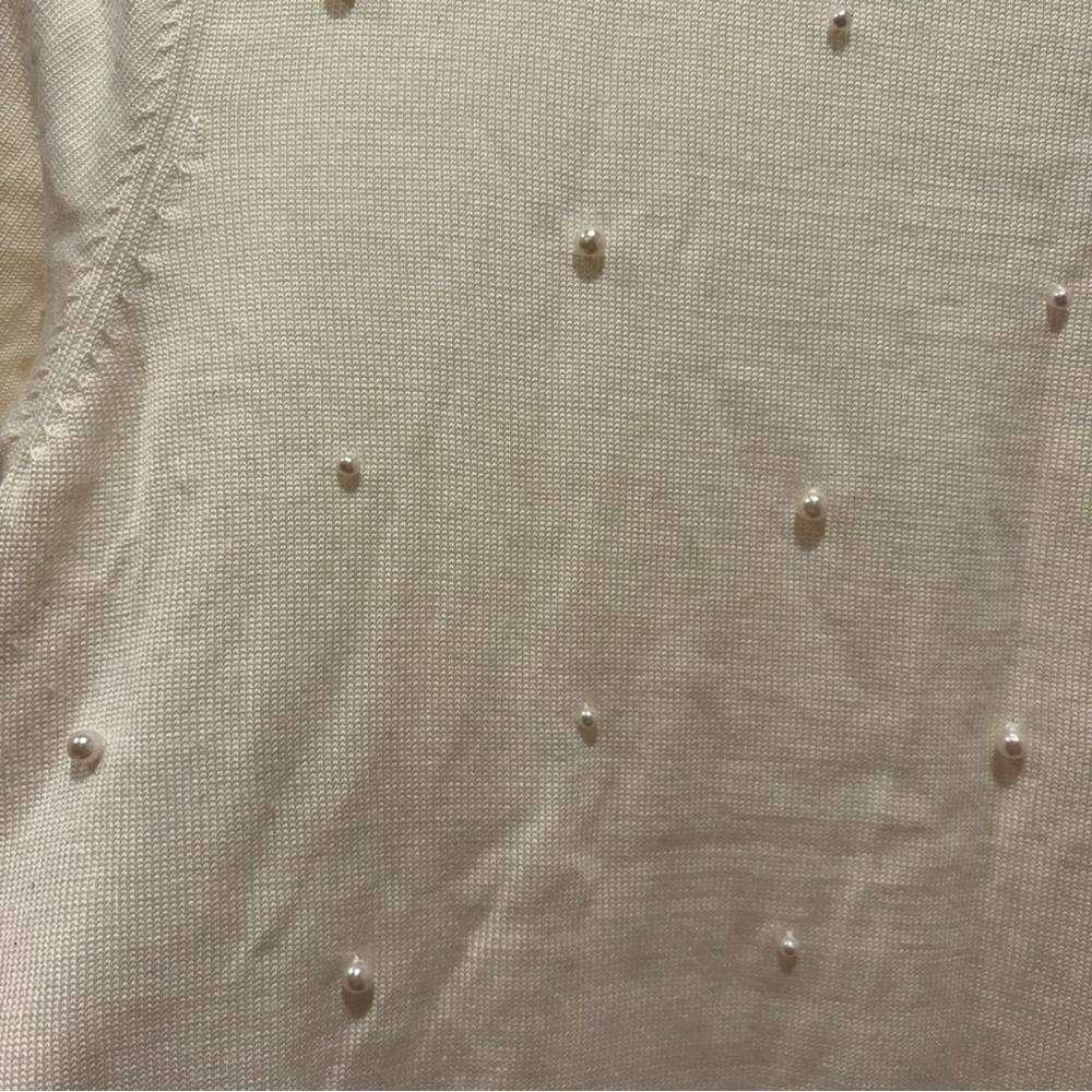 Preston & York Cream Pearl Short Sleeve Sweater - Size Large - Picture 3 of 5
